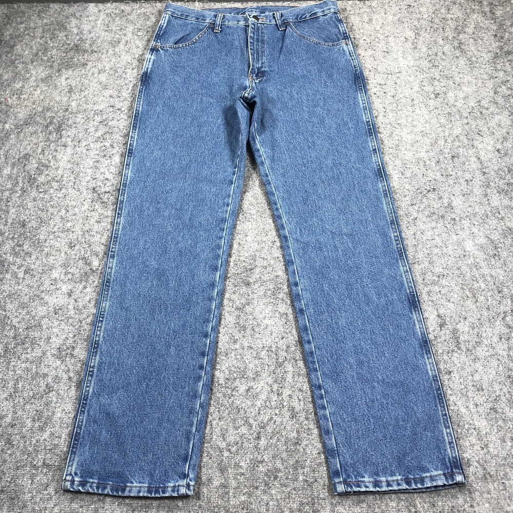 Rustler Jeans Mens 32x32 Blue Relaxed Straight Medium Wash Denim Casual
